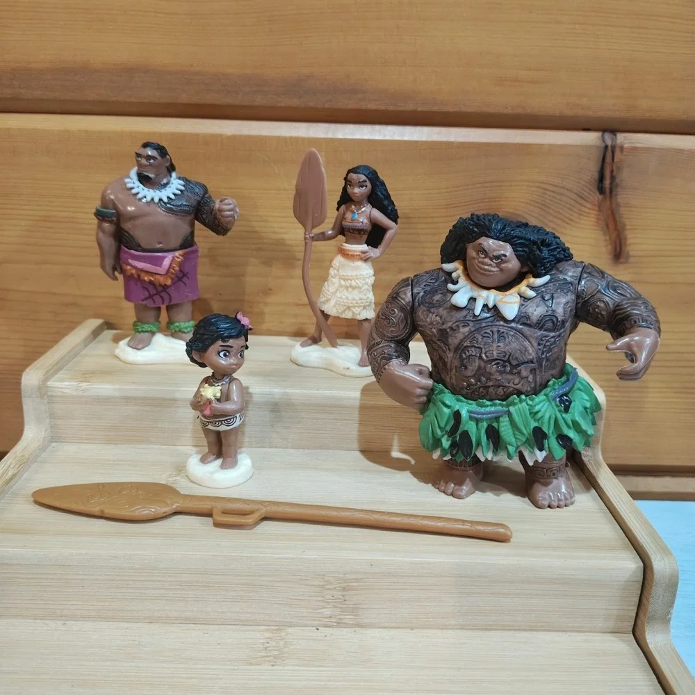 Disney Animators Collection Moana Cake Topper‎ Bundle Toddler Moana Maui Dad ZA1